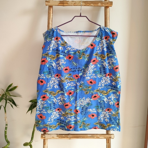 💚 Blue Floral Jersey Top - Picture 14 of 14